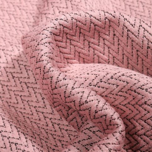 Tissu Jacquard Chevrons sur fond Rose pâle