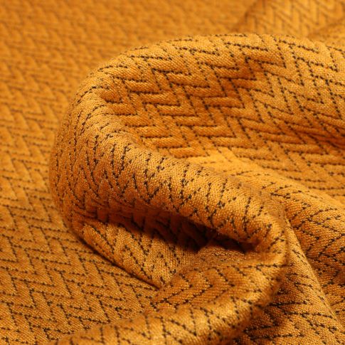 Tissu Jacquard Chevrons sur fond Jaune