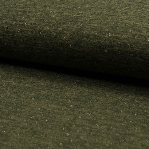 Tissu Maille lurex ajouré Vert kaki