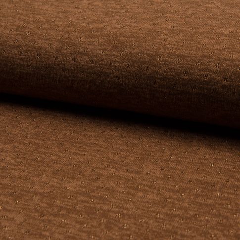 Tissu Maille lurex ajouré Marron