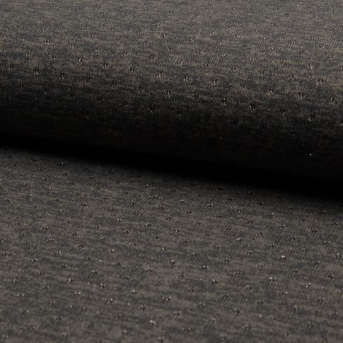 Tissu Maille lurex ajouré Gris anthracite