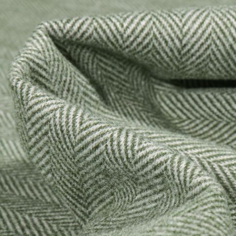 Tissu Jacquard polyviscose extensible Chevrons sur fond Vert d'eau