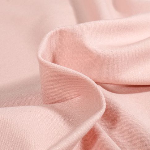 Tissu Jersey Milano uni pailleté Rose pâle