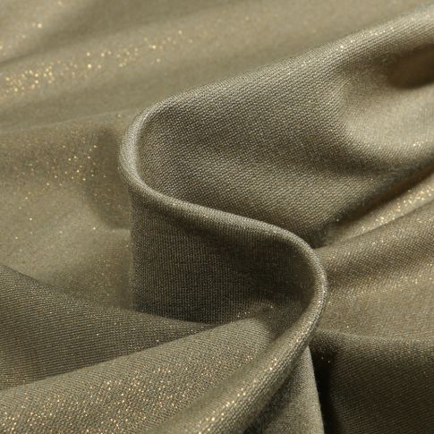 Tissu Jersey Milano uni pailleté Vert kaki