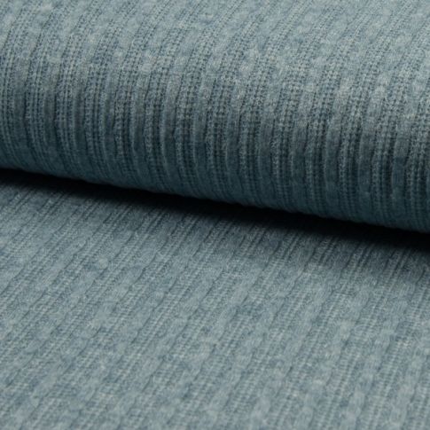 Tissu Maille Jersey Cloë sur fond Bleu pétrole