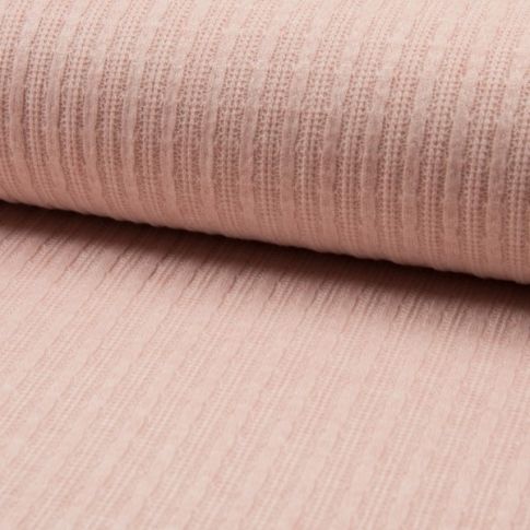 Tissu Maille Jersey Cloë sur fond Rose pâle