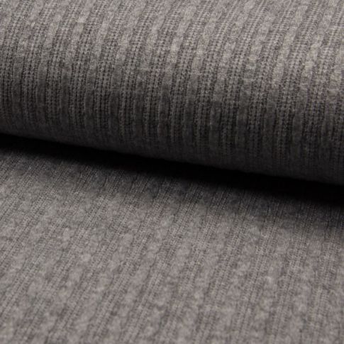 Tissu Maille Jersey Cloë sur fond Gris