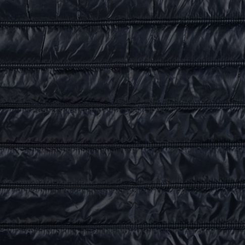 Tissu Doudoune réversible Rayures horizontales Bleu marine