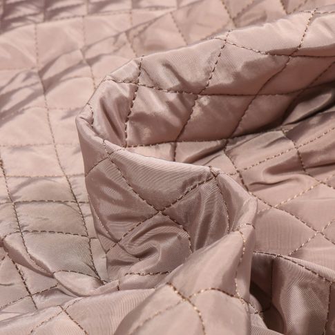 Tissu Doudoune matelassé Dahli sur fond Taupe