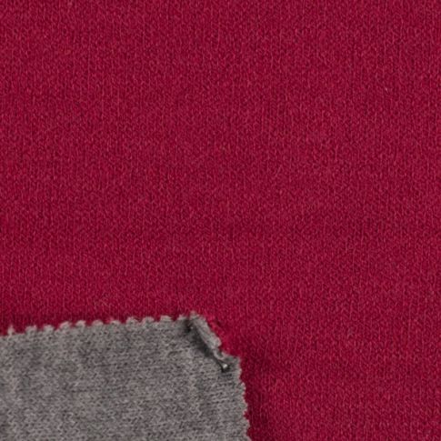 Tissu Maille Jersey double face chiné Rose fuchsia