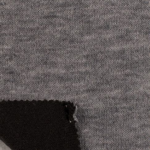 Tissu Maille Jersey double face chiné Gris