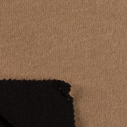 Tissu Maille Jersey double face chiné Camel