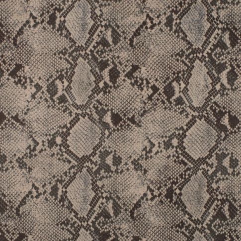 Tissu Suédine Scuba digital Snake Terra sur fond Taupe
