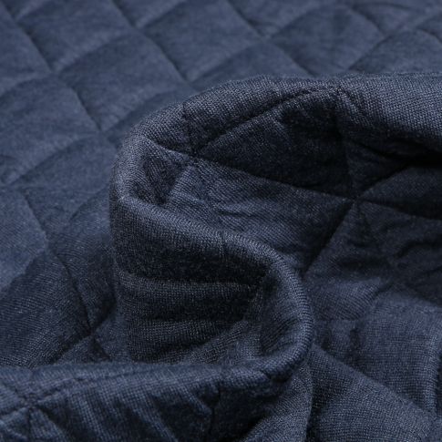 Tissu Sweat matelassé gaufré Dacota Bleu marine