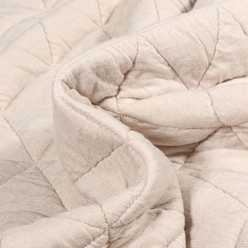 Tissu Sweat matelassé gaufré Dacota Beige sable