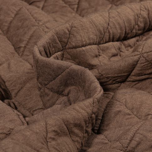 Tissu Sweat matelassé gaufré Dacota Marron