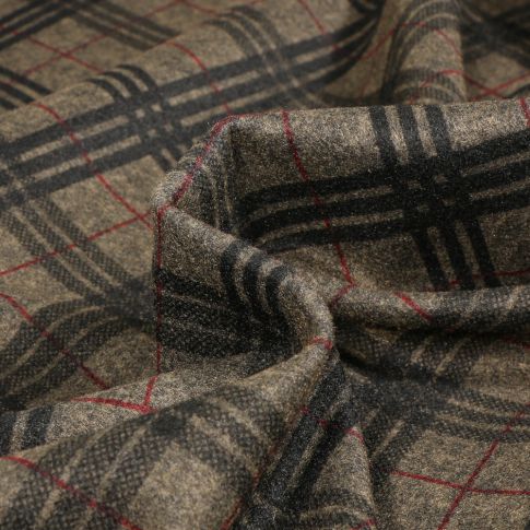 Tissu Jersey Milano touché laine Marron