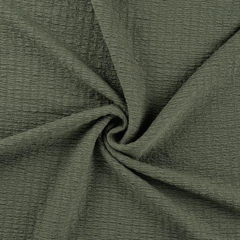 Tissu Jersey Smock uni Vert kaki