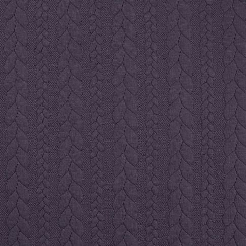 Tissu Sweat effet Maille tressée Mauve