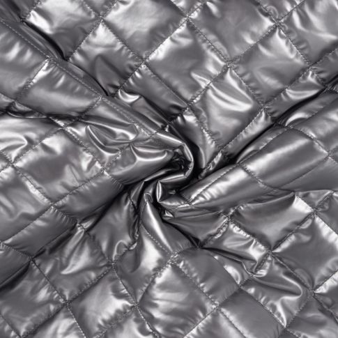 Tissu Matelassé réversible métallisé Argent