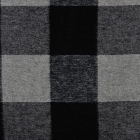 Tissu Laine mélangé Carreaux Noirs sur fond Noir