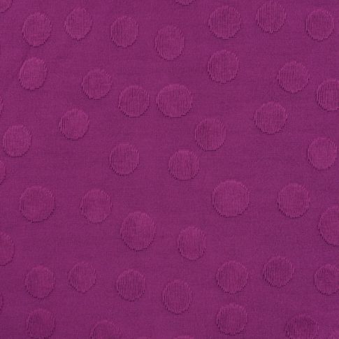 Tissu Maille Jersey Dots en relief sur fond Framboise
