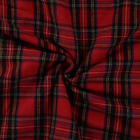 Tissu Tartan Ecossais Clara sur fond Rouge