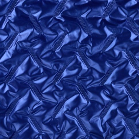 Tissu Doudoune métallisé surpiqué uni Bleu roi