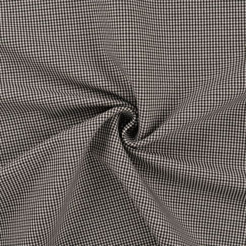 Tissu Jacquard polyviscose extensible Pied de poule Noir