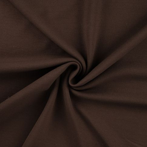 Tissu Jersey Piqué de coton spécial Polo uni Marron chocolat