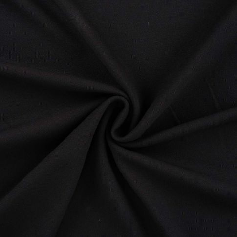 Coupon Tissu Jersey Piqué de coton spécial Polo uni Noir - Coupon de 30 cm