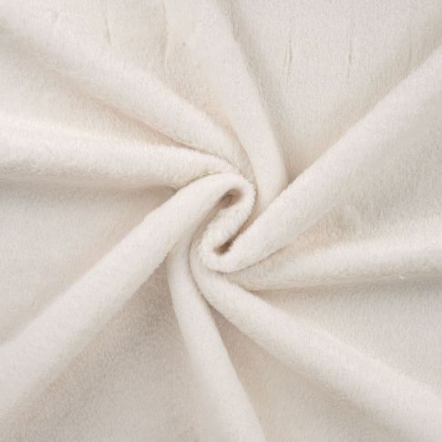 Tissu Fausse fourrure long poils lurex Blanc cassé