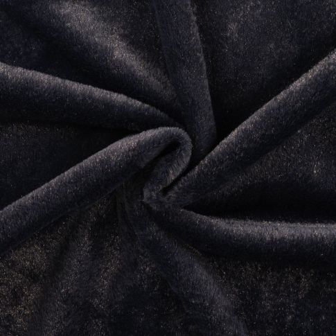 Tissu Fausse fourrure long poils lurex Noir