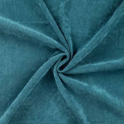 Tissu Velours tissé uni Bleu pétrole