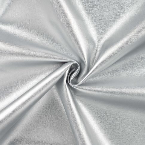 Tissu Simili cuir d'habillement uni Argent