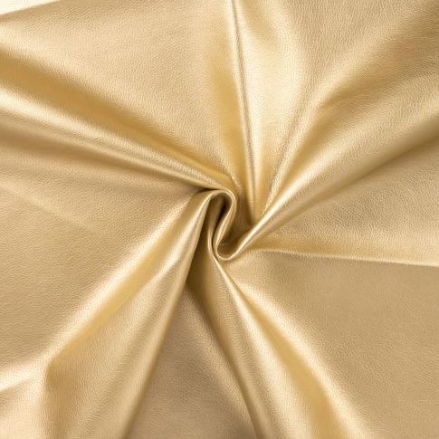 Tissu Simili cuir d'habillement uni Or