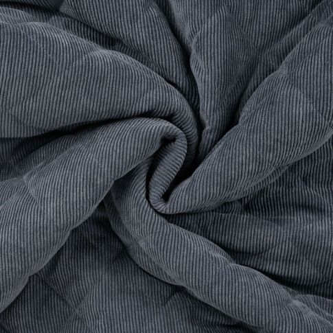 Tissu Velours côtelé Matelassé envers fourrure Bleu marine