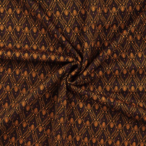 Tissu Milano imprimé Motifs cognac sur fond Noir