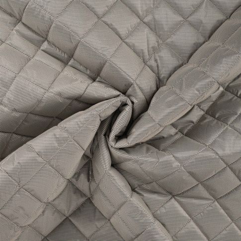Tissu Matelassé doudoune réversible mini coeurs sur fond Gris anthracite