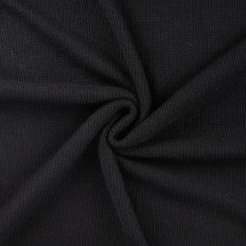 Tissu Maille Jersey Tricot uni Noir