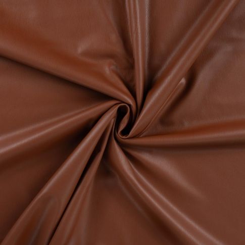Tissu Simili Cuir Britney Stretch envers minky uni Caramel