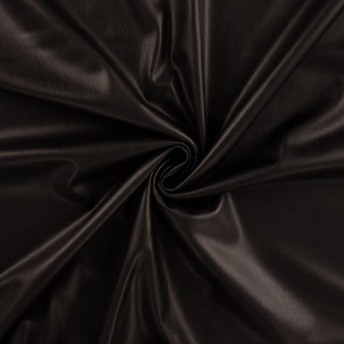 Tissu Simili Cuir Britney Stretch envers minky uni Noir