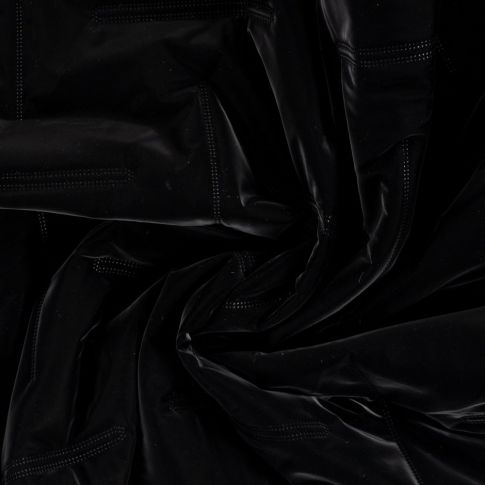 Tissu Doudoune matelassé Mila déperlant  uni Noir
