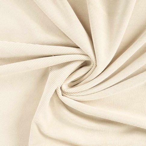 Tissu Velours Côtelé lavé  Eden envers fausse fourrure uni  Ecru