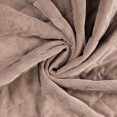Tissu Velours Côtelé matelassé Ylona envers fausse fourrure uni Taupe