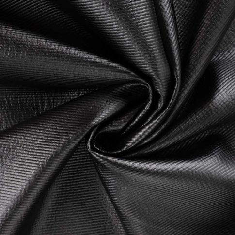 Tissu Velours Côtelé Orlane enduit uni Noir