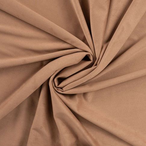 Tissu Suédine extensible Siena aspect daim uni  Caramel