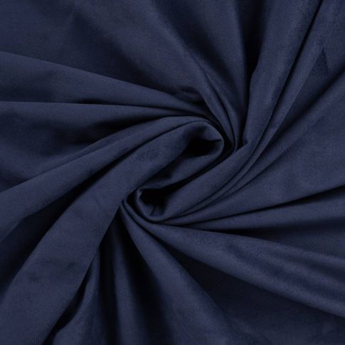 Tissu Suédine extensible Siena aspect daim uni  Bleu marine