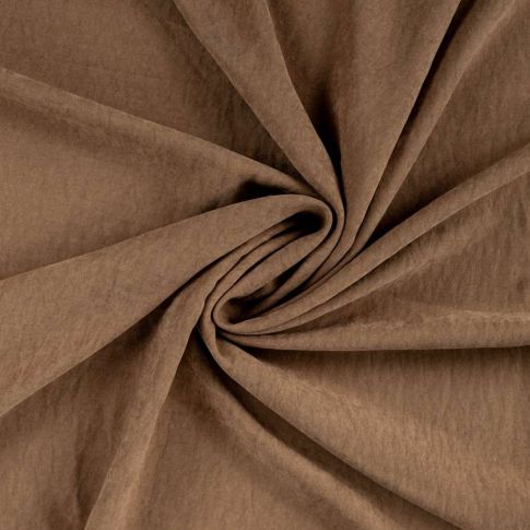 Tissu Suédine Melody  aspect peau de pêche envers satiné uni Noisette