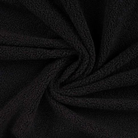 Tissu Fausse fourrure Mouton Elsa uni  Noir